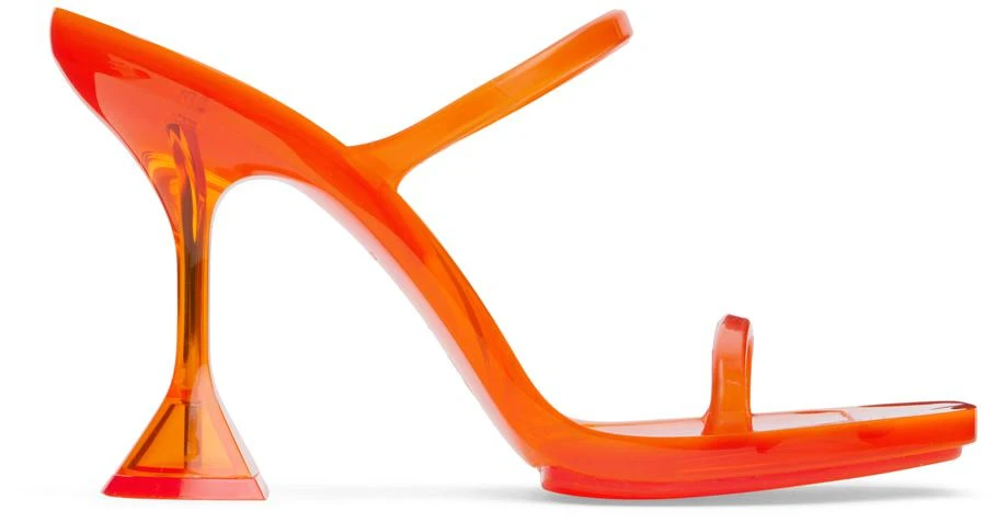 Amina Muaddi Orange Brito Slipper Heeled Sandals 1