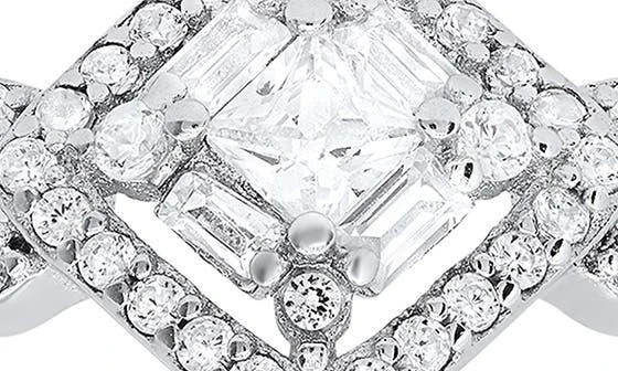 Queen Jewels Sterling Silver CZ Halo Ring 4