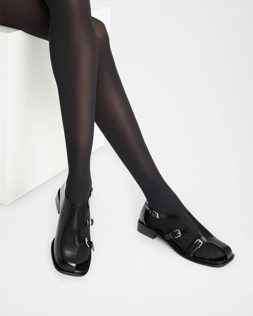 Tory Burch Asymmetrical Multi Monk Leather Loafers 2