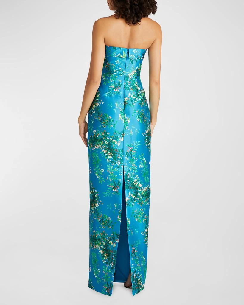 Theia Cleo Strapless Floral Column Gown 4