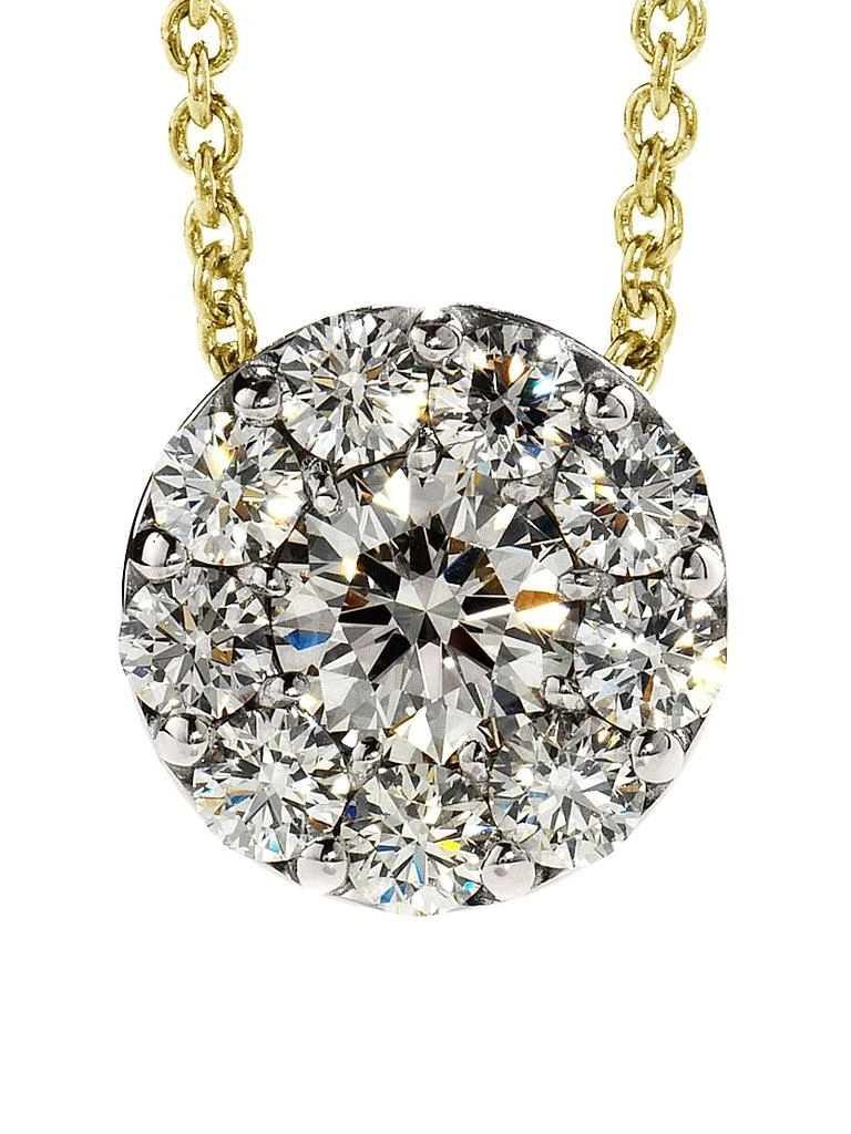 Hearts On Fire Fulfillment 18K Yellow Gold 
0.46-0.56 TCW Diamond Halo Pendant Necklace 1