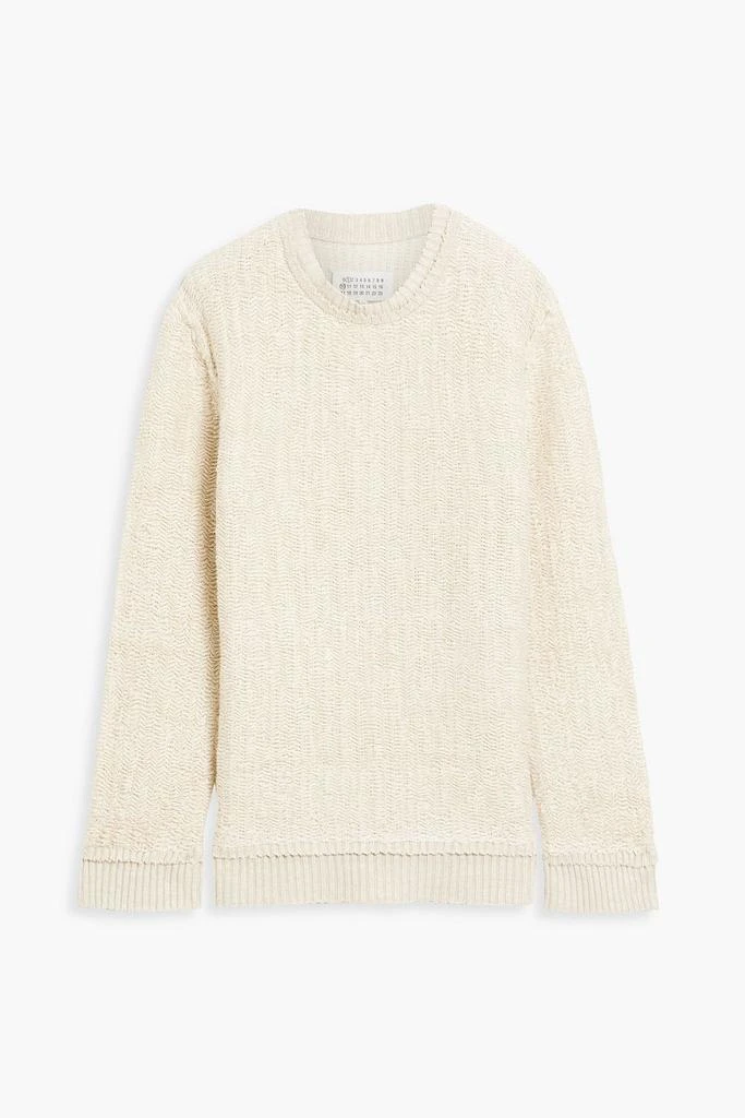 MAISON MARGIELA Distressed hemp and cotton-blend sweater 1