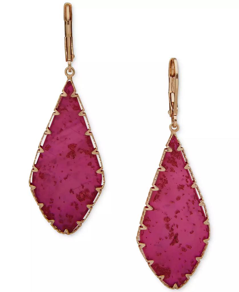Lonna & Lilly Gold-Tone Framed Flat Stone Drop Earrings