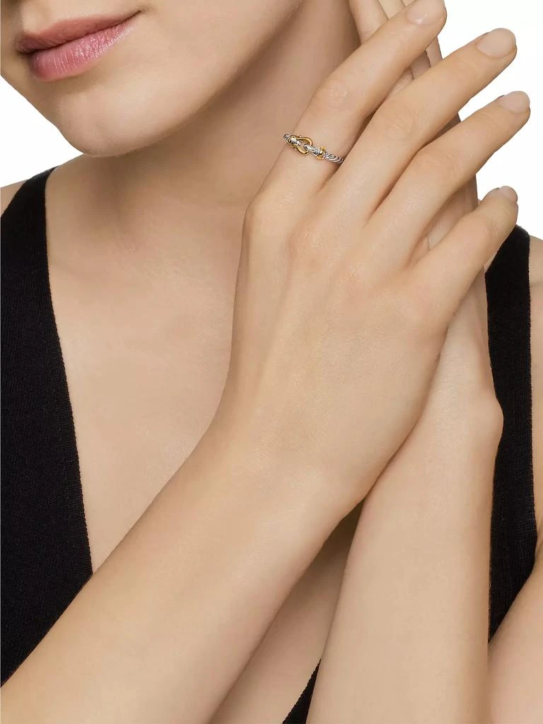 David Yurman Petite Buckle Ring with 18K Yellow Gold 7