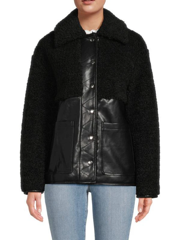 Bagatelle Faux Leather & Faux Fur Jacket 1
