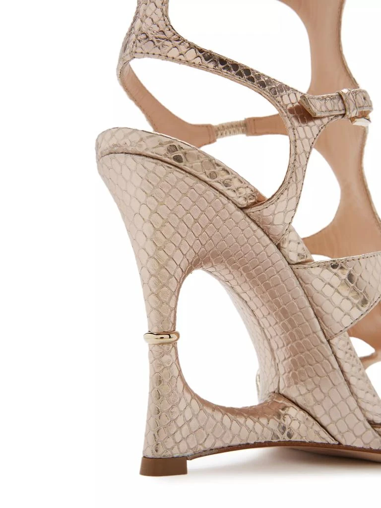 Tom Ford Paradis 105MM Python-Embossed Leather Wedge Sandals 5