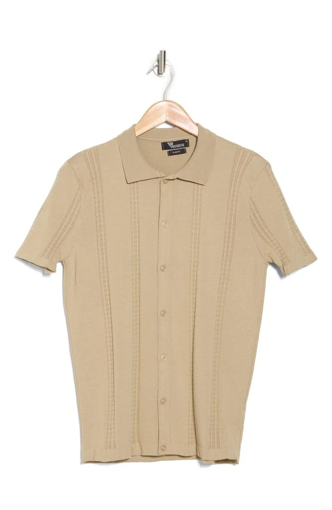 TR Premium Knit Short Sleeve Button-Up Shirt 3