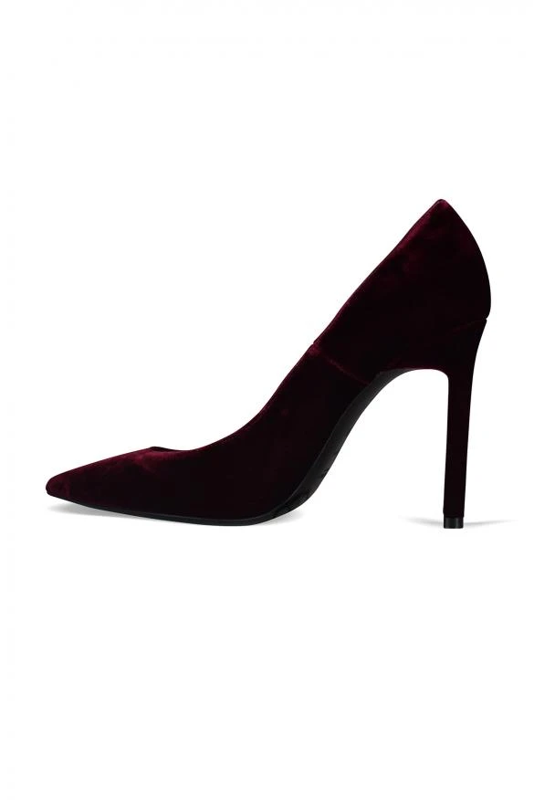 Yves Saint Laurent Women's luxury pumps saint laurent anja 105 pump pumps in burgundy velvet with 10.5 cm stiletto heel 4