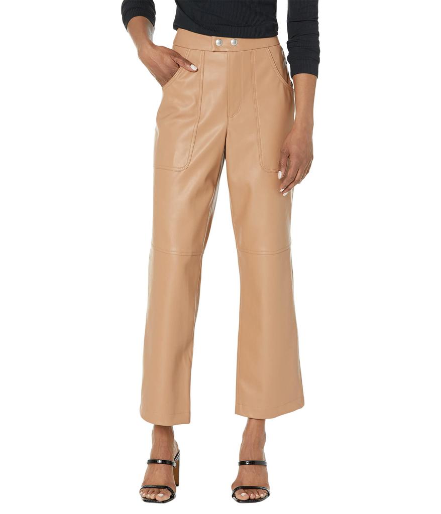 Blank NYC Baxter Leather High-Rise Straight Leg Pants in Lucky Number