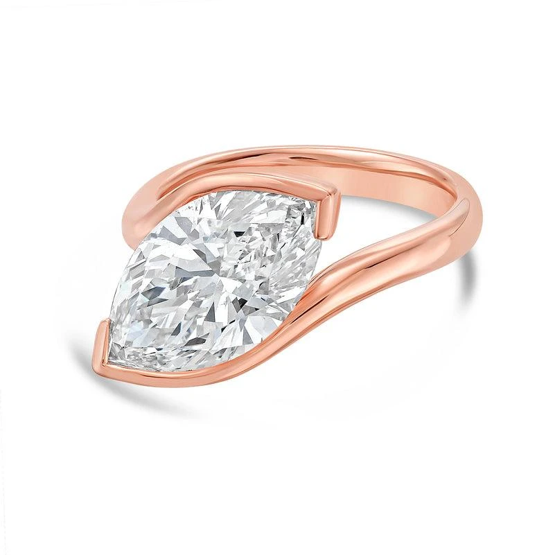 Diana M Jewels 14KT ROSE GOLD LAB GROWN MARQUISE DIAMOND  FASHION RING WEIGHING 4.00 CTS TW 2