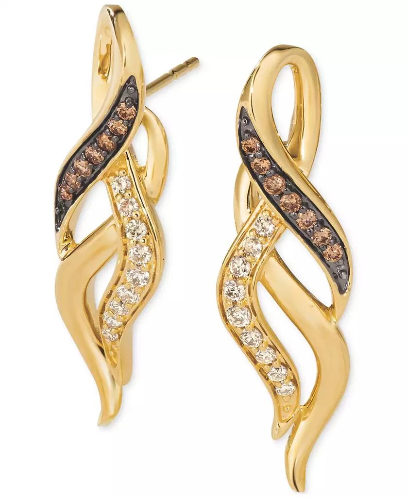 Le Vian Chocolate Diamond & Nude Diamond Swirl Drop Earrings (1/3 ct. t.w.) in 14k Gold 1