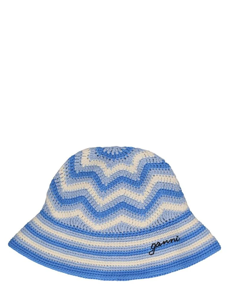 Ganni Organic Cotton Crochet Bucket Hat 1