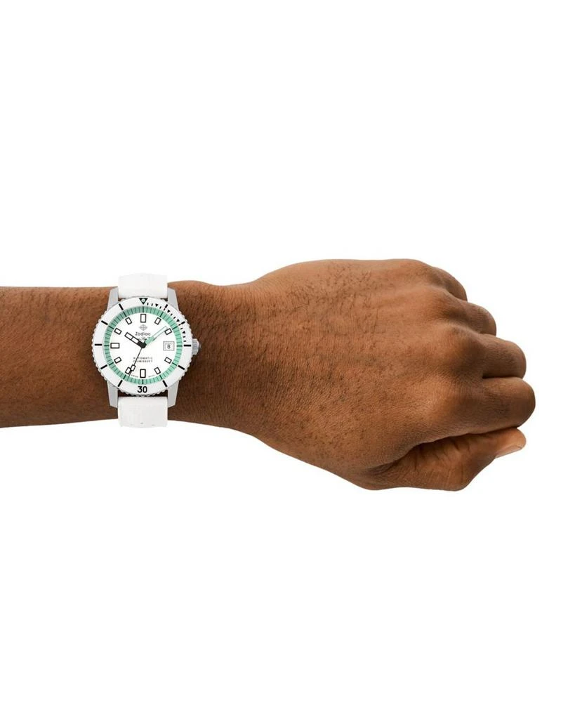 ZODIAC Compression Diver Automatic White Rubber Watch, 40mm 2