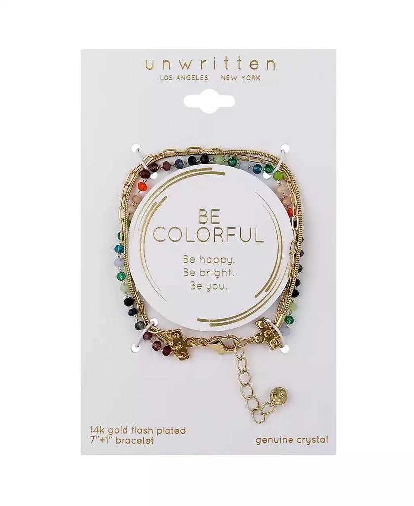 Unwritten Multi Color Crystal Triple Strand Bracelet 2