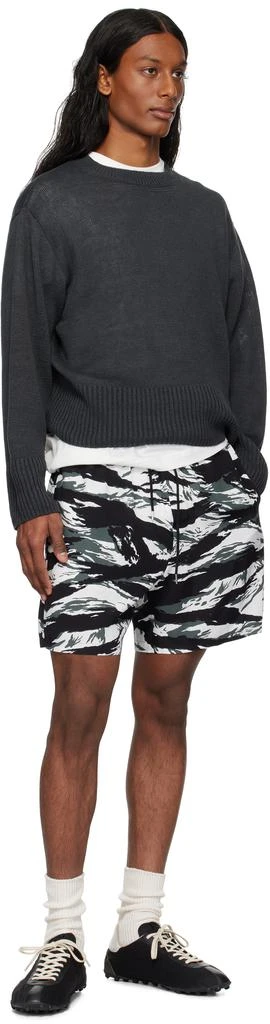 TAKAHIROMIYASHITA TheSoloist. Black & White Tiger Camouflage Shorts 4