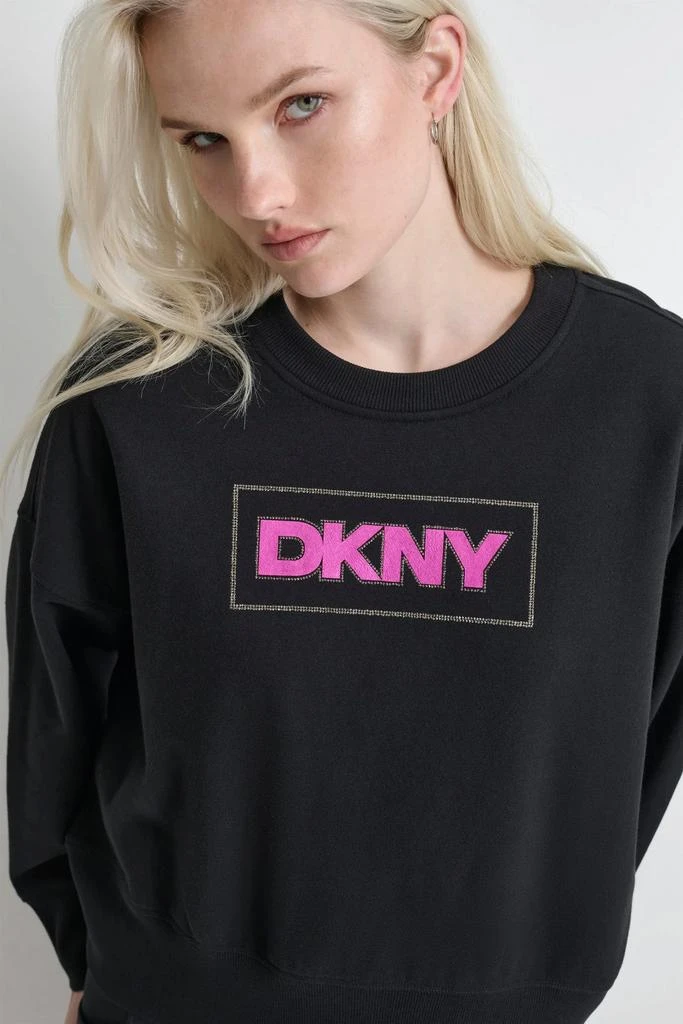 DKNY RHINESTONE LOGO CREW NECK 3