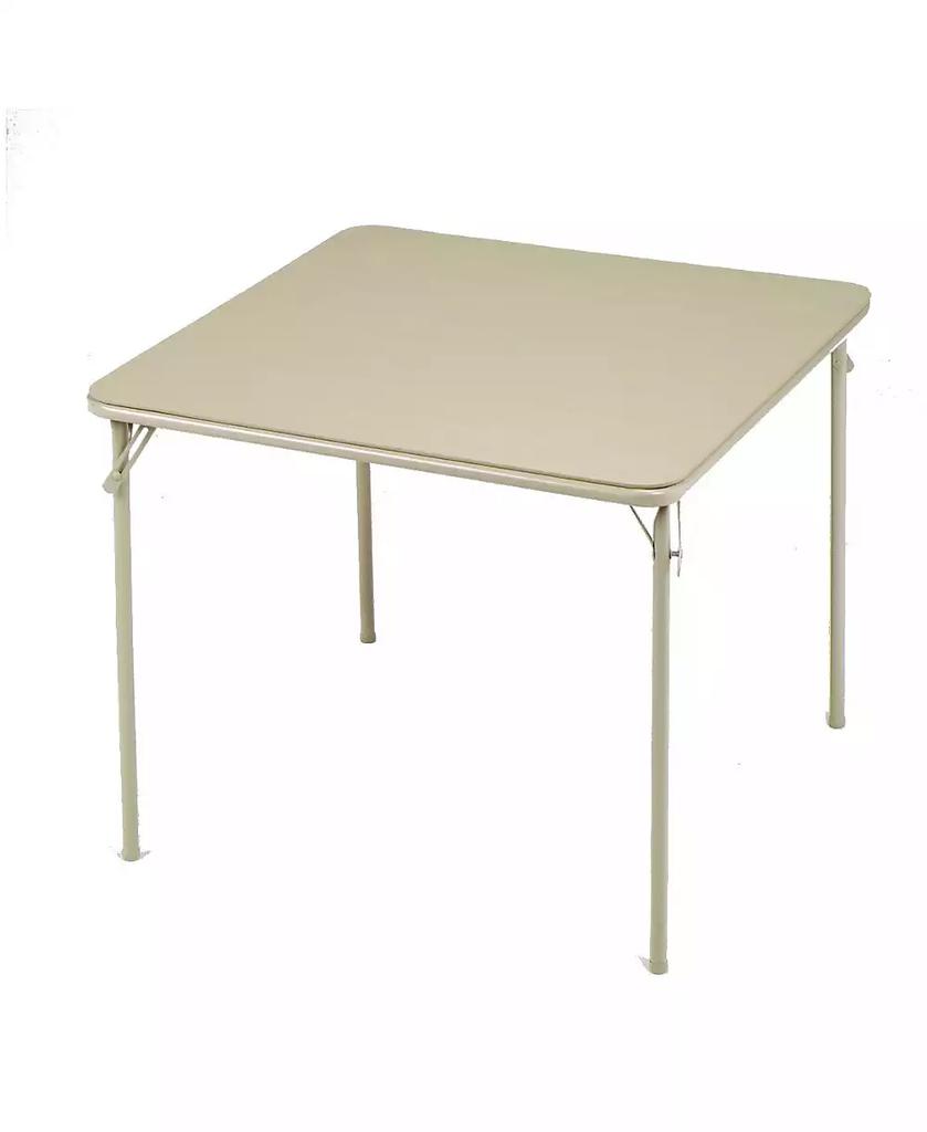 MECO Sudden Comfort 34 x 34 Inch Square Metal Folding Dining Card Table, Buff