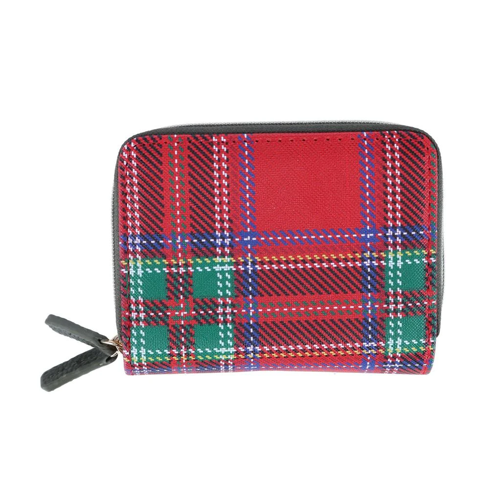 Buxton Women's Tartan Plaid Printed Vegan Leather Wizard Wallet 3