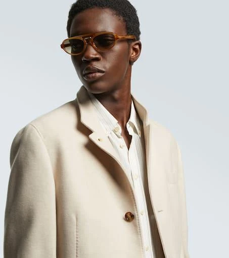 Brunello Cucinelli Tortoiseshell-effect browline sunglasses 2