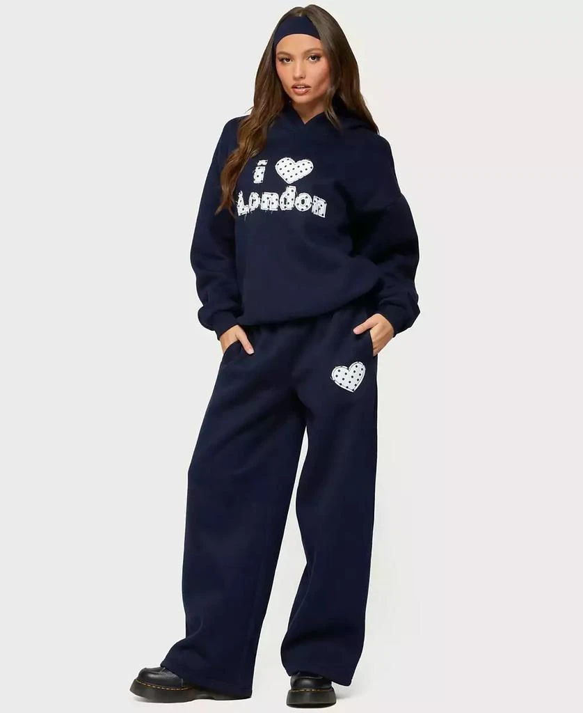Edikted Women's I Heart London Sweatpants 3
