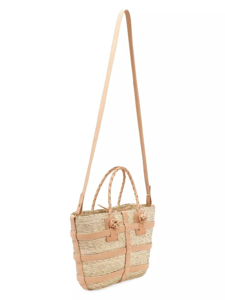 Altuzarra Mini Watermill Straw & Leather Tote Bag 3