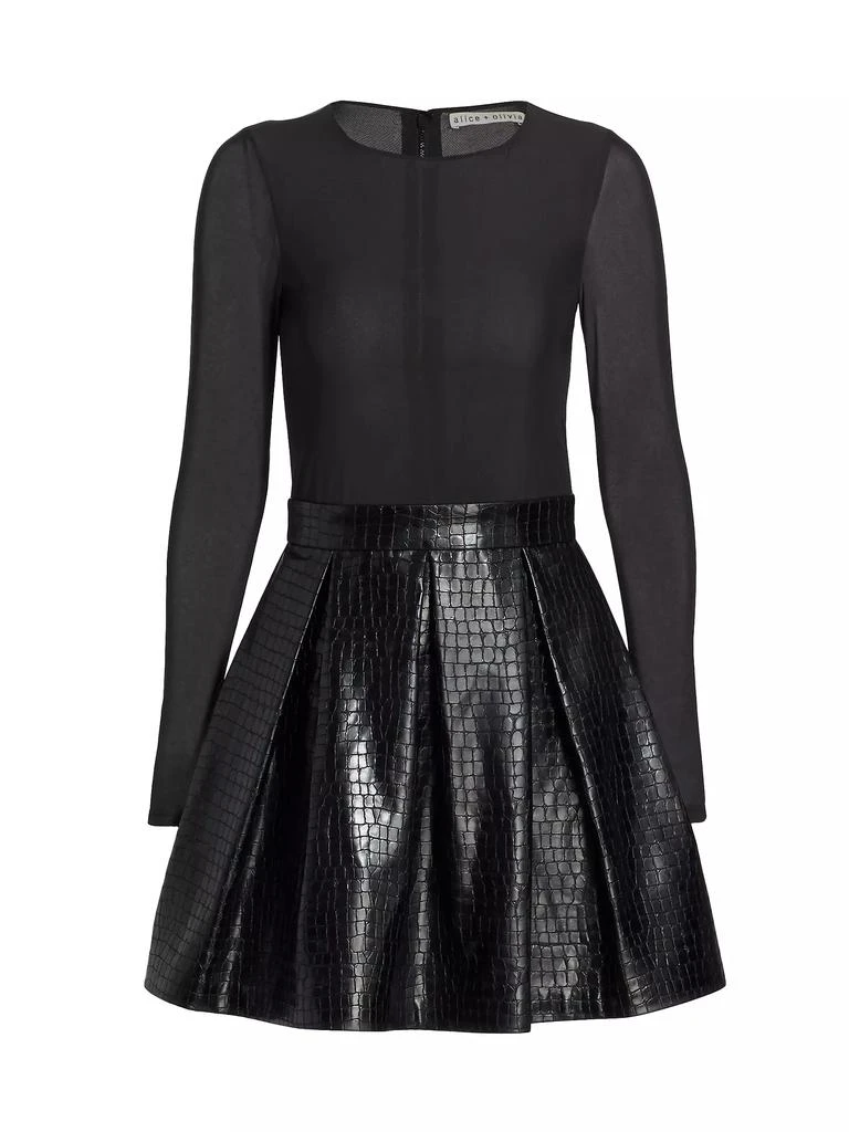 Alice + Olivia Chara Vegan Leather Party Dress 1