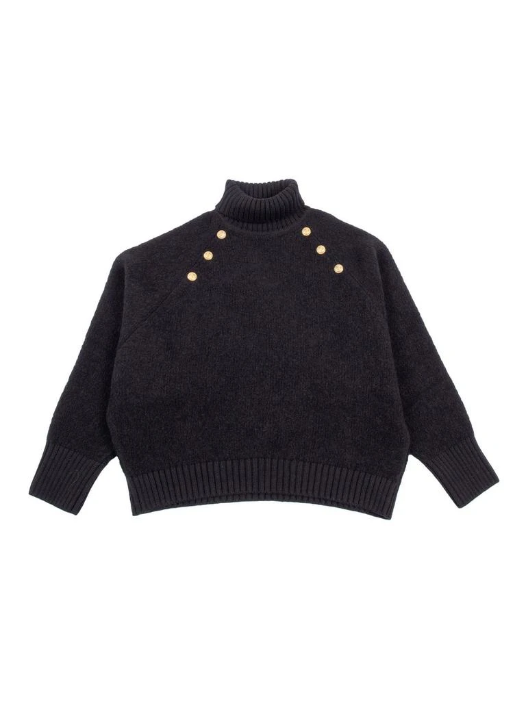 Balmain Balmain Kids Button-Detail High-Neck Knitted Jumper 1
