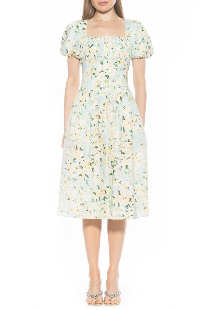 Alexia Admor Women's Jessi Portrait Neck Midi Dress, Mint, 10 Alexia Admor Women's Jessi Portrait Neck Midi Dress, Mint, 10