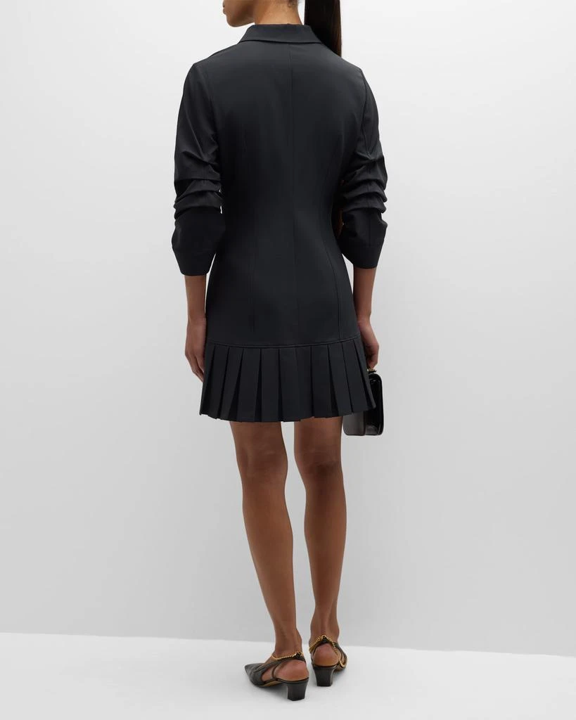 Cinq a Sept Lucilla Topstitched Pleated-Hem Mini Shirtdress 4