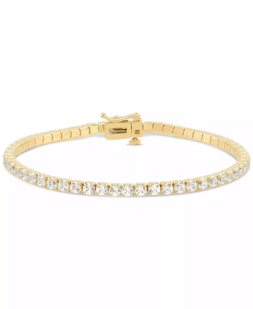 Macy's Created White Sapphire Tennis Bracelet (8-1/8 ct. t.w.) in 14k Yellow Gold Over Sterling Silver 1