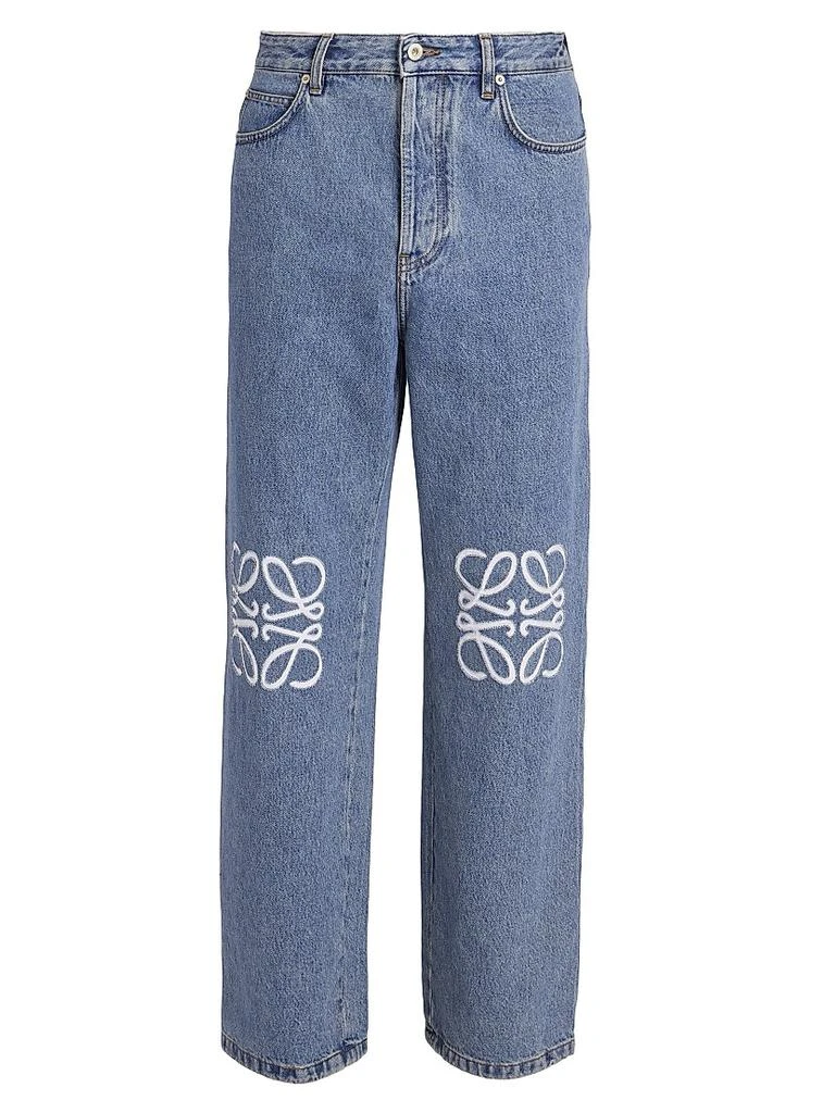 Loewe Anagram Logo-Embroidered Baggy Jeans 1