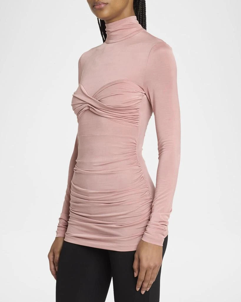 Balmain Gathered Long-Sleeve Turtleneck Top 4