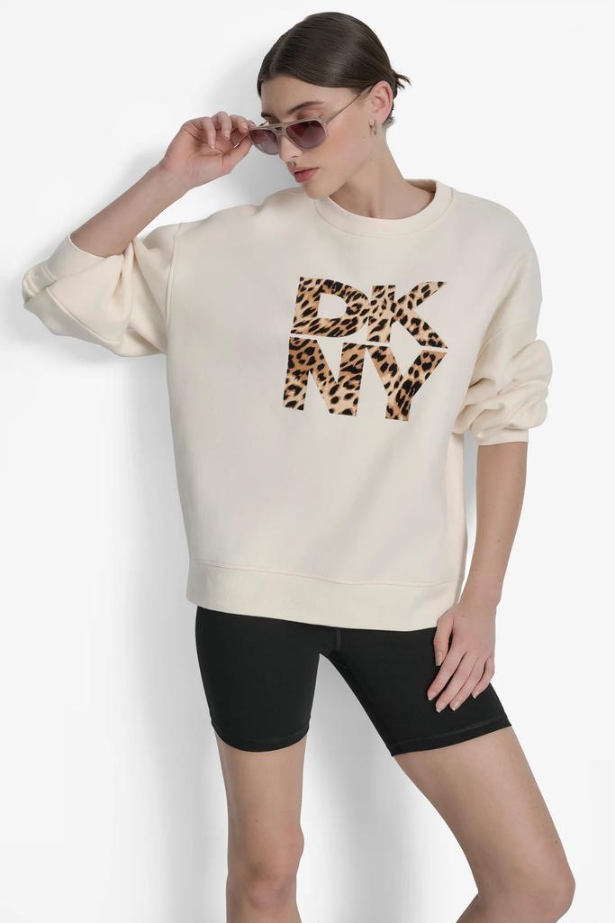 DKNY DKNY STACKED ANIMAL PRINT FLOCKING LOGO LONGLINE