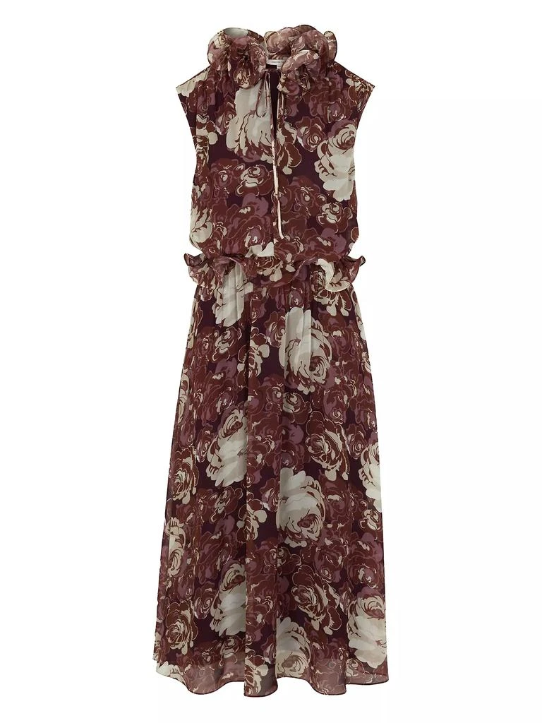 Rebecca Taylor Sarita Chiffon Ruffled Midi-Dress 1
