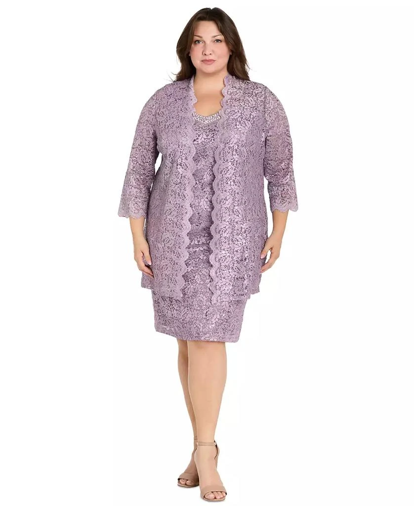 chinese dress ladies R & M Richards Women's Long Lace Jacket Dress, Champagne, 18 main image 1