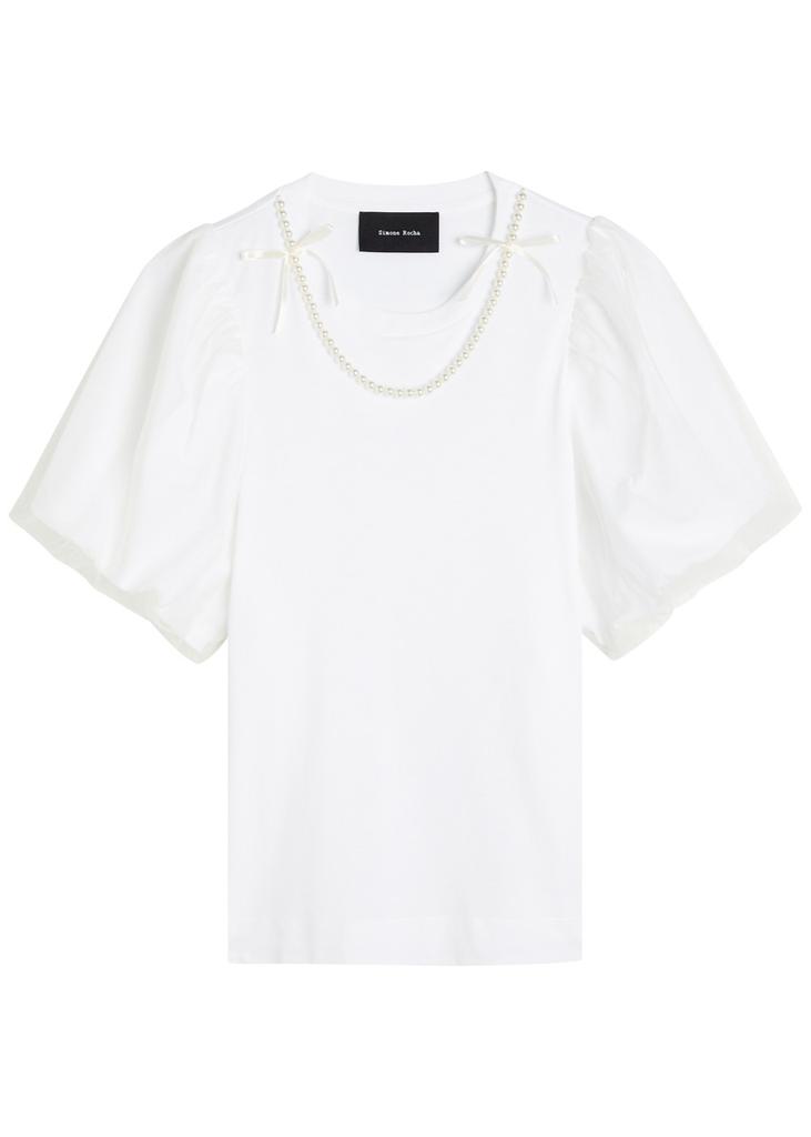 Simone Rocha Tulle Overlay Puff Sleeve cotton T-shirt