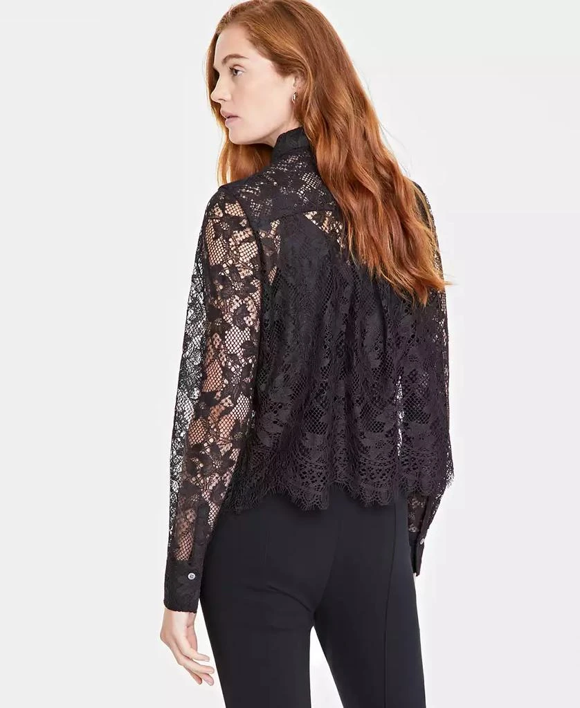 On 34th Women's Lace Button-Front Long-Sleeve Shirt, Created for Macy's 4