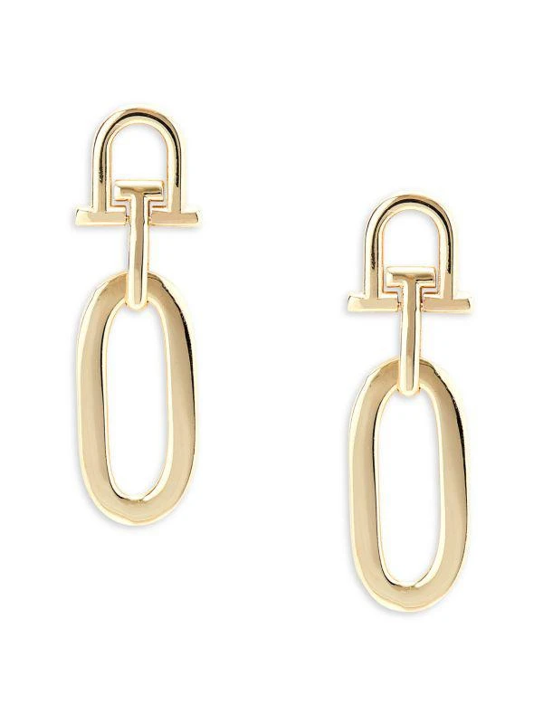 Saks Fifth Avenue 14K Yellow Gold Door Knocker Drop Earrings 1