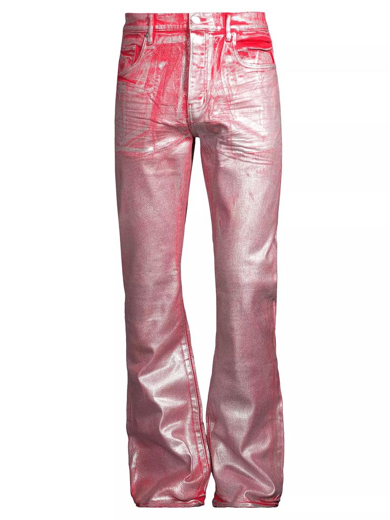 Purple Brand P004 Metallic Foil Flared Jeans