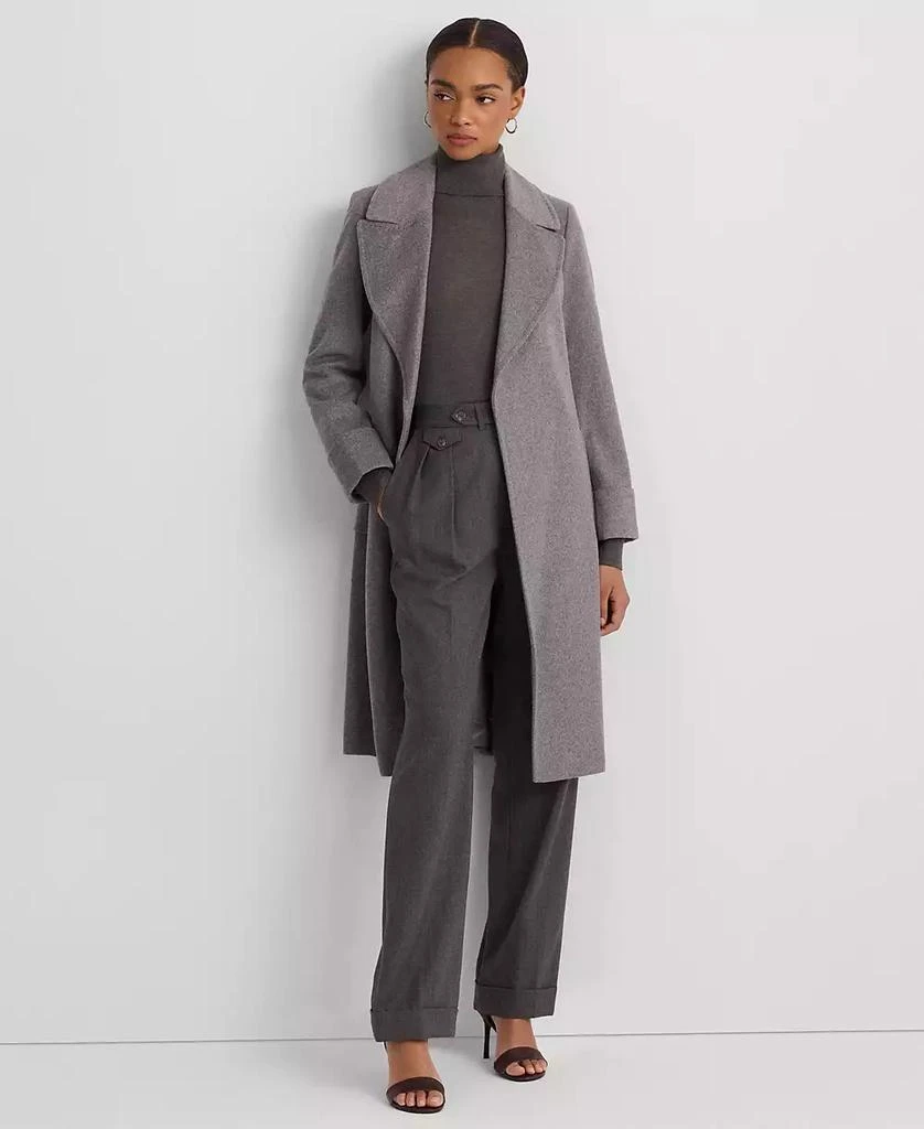 Ralph Lauren Women's Wool-Blend Belted Wrap Coat 5