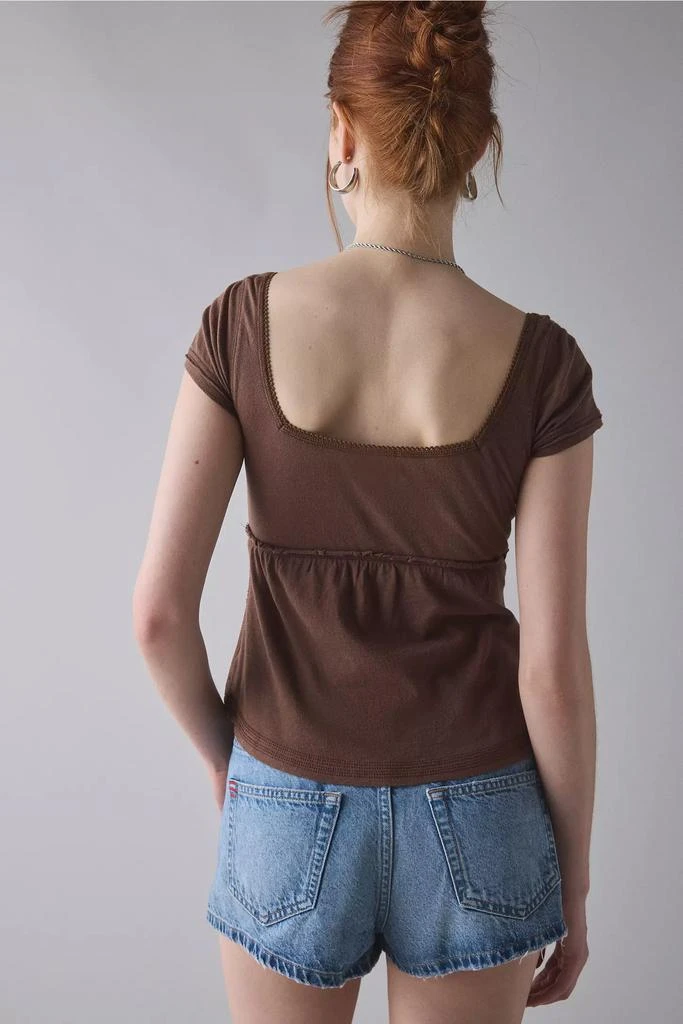 BDG BDG Brittney Square Neck Henley Babydoll Tee 2