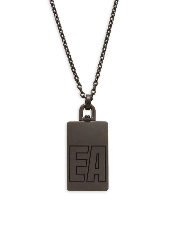 Emporio Armani Logo Reversible Stainless Steel Dog Tag Necklace 1