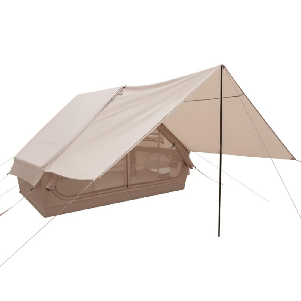 Hivvago 4-6 People Inflatable Camping Tent with Porch and Carrying Bag-Beige