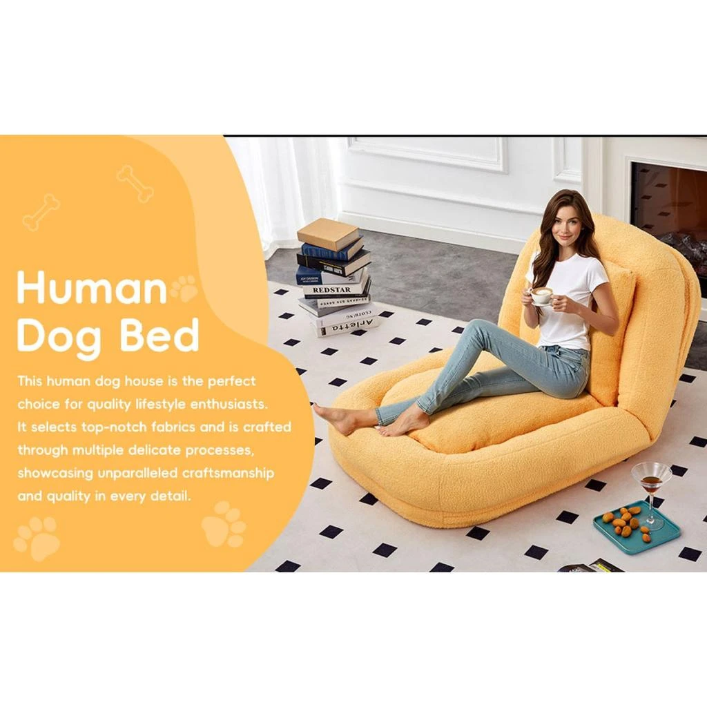 Streamdale Furniture Streamdale Folding Plush Floor Lounge Chair - Adjustable 5