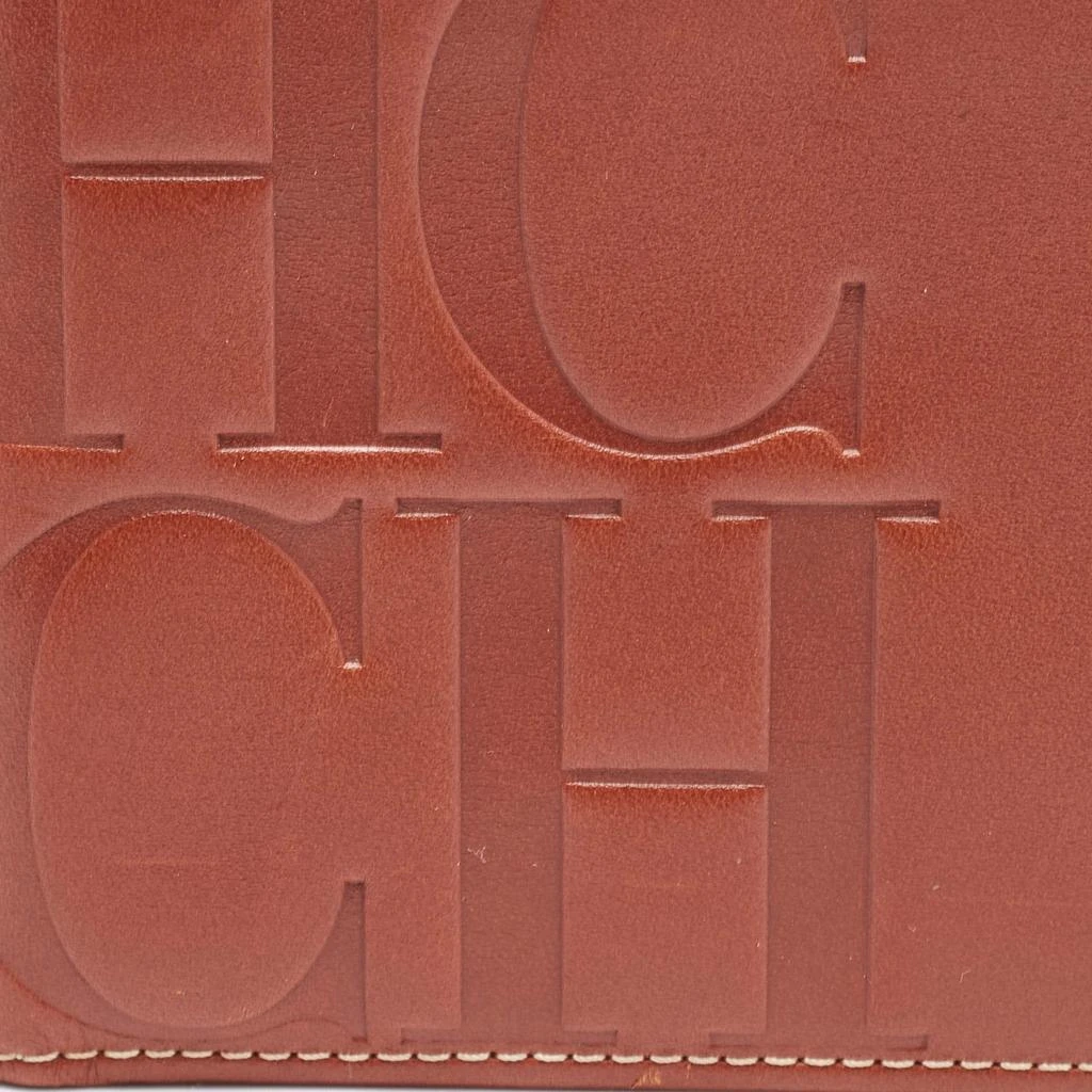 CH Carolina Herrera CH Carolina Herrera Tan Monogram Embossed Leather Bifold Wallet 6