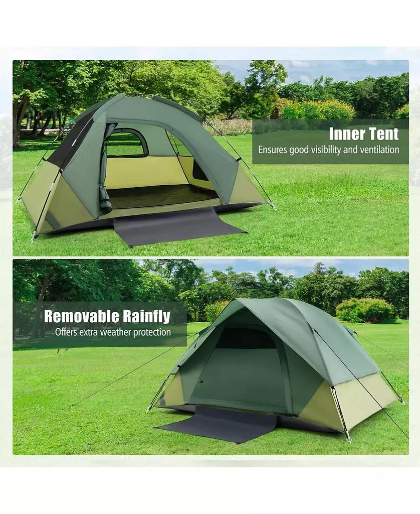 KUYOTQ 2-person Camping Tent w/ Removable Rain Fly and Double-layer Door 5