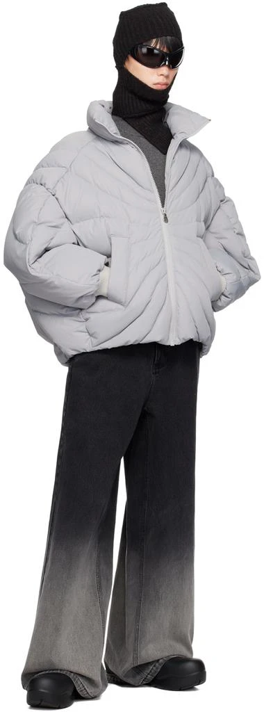 Chen Peng Gray Grand Rose Down Jacket 4