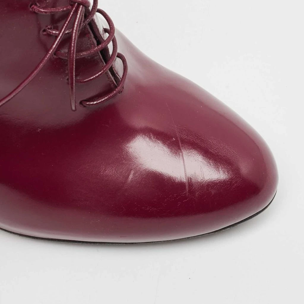 Gucci Gucci Plum Leather Kim Lace Up Ankle Booties Size 39.5 8