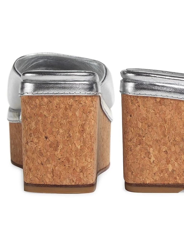 Jimmy Choo Seon 70MM Metallic Leather Wedge Sandals 5