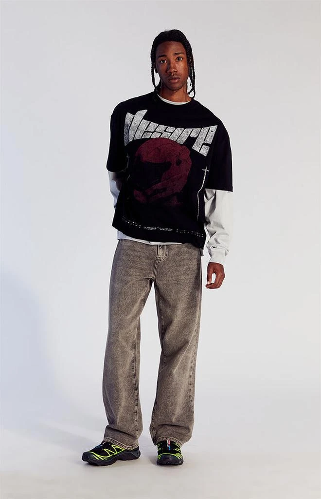 PacSun Brown Overdyed Baggy Jeans 2
